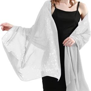 Soft Chiffion Sparkly Rhinestone Shawl Wraps for Evening Dress